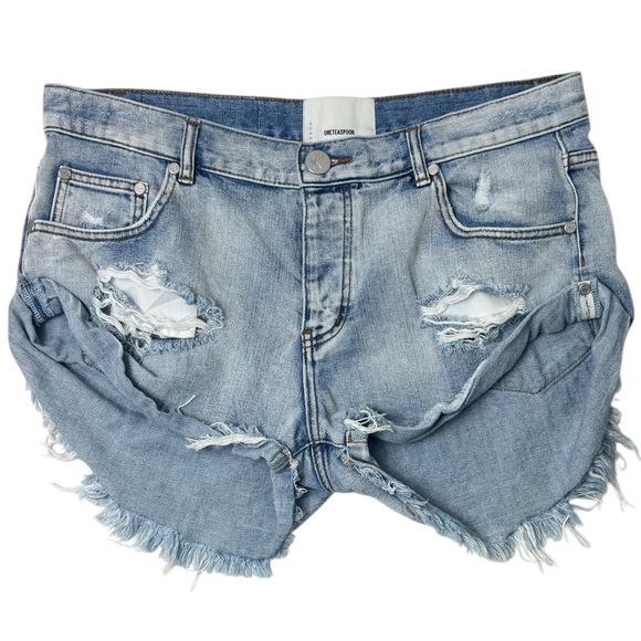 One Teaspoon Pants - One Teaspoon Bandits Distressed Denim Shorts Sz 31 Slouchy Cutoff Jean Shorts